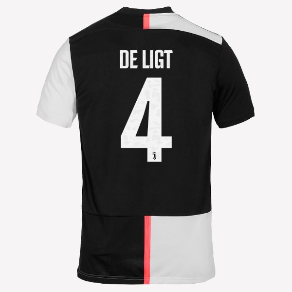 Camiseta Juventus NO.4 De Ligt Primera equipación 2019-2020 Blanco Negro